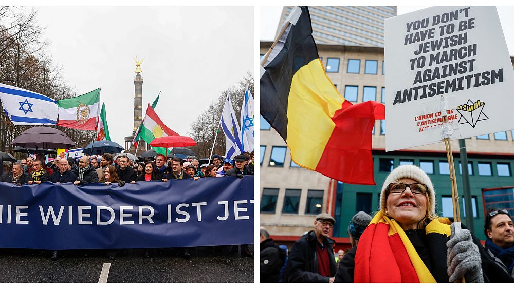 Pazar günü Brüksel ve Berlin’de binlerce kişi Yahudi düşmanlığına karşı yürüdü